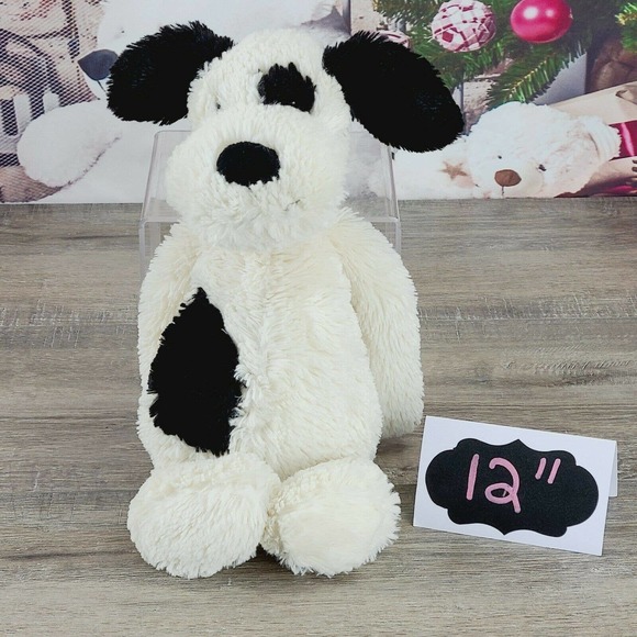 Jellycat Toys Jellycat Bashful Puppy Dog Plush 2 Cream Black Spots